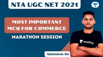 NTA UGC NET 2021 | Commerce Marathon by Abhishek Shukla | Most Important MCQs For Commerce