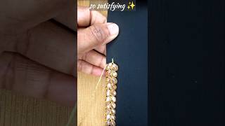 Amazing Hand Embroidery Stone Lace Design ✨ | Satisfying Beads Work Tutorial #handbroidery #shorts