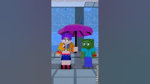 Zombie Transforms Into Herobrine To Walk Through Rain Dry ( Hindi ) #shorts #minecraft #animation