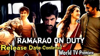 World TV Premiere Ramarao on Duty Film ka Hindi | Ramarao on duty Movie World TV Premiere in Hindi