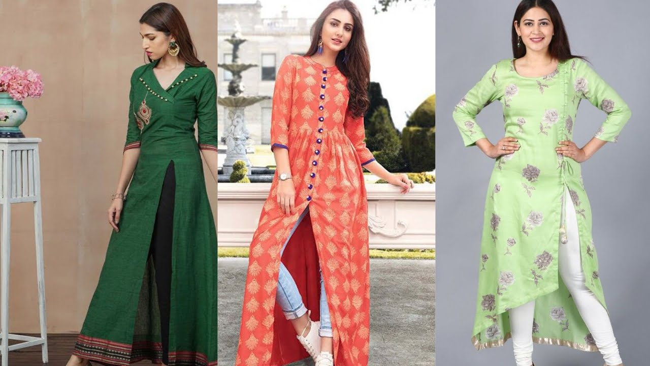 Top 30 Slit Kurti Design 2021 || Simple Cotton Kurti || JesMin - YouTube