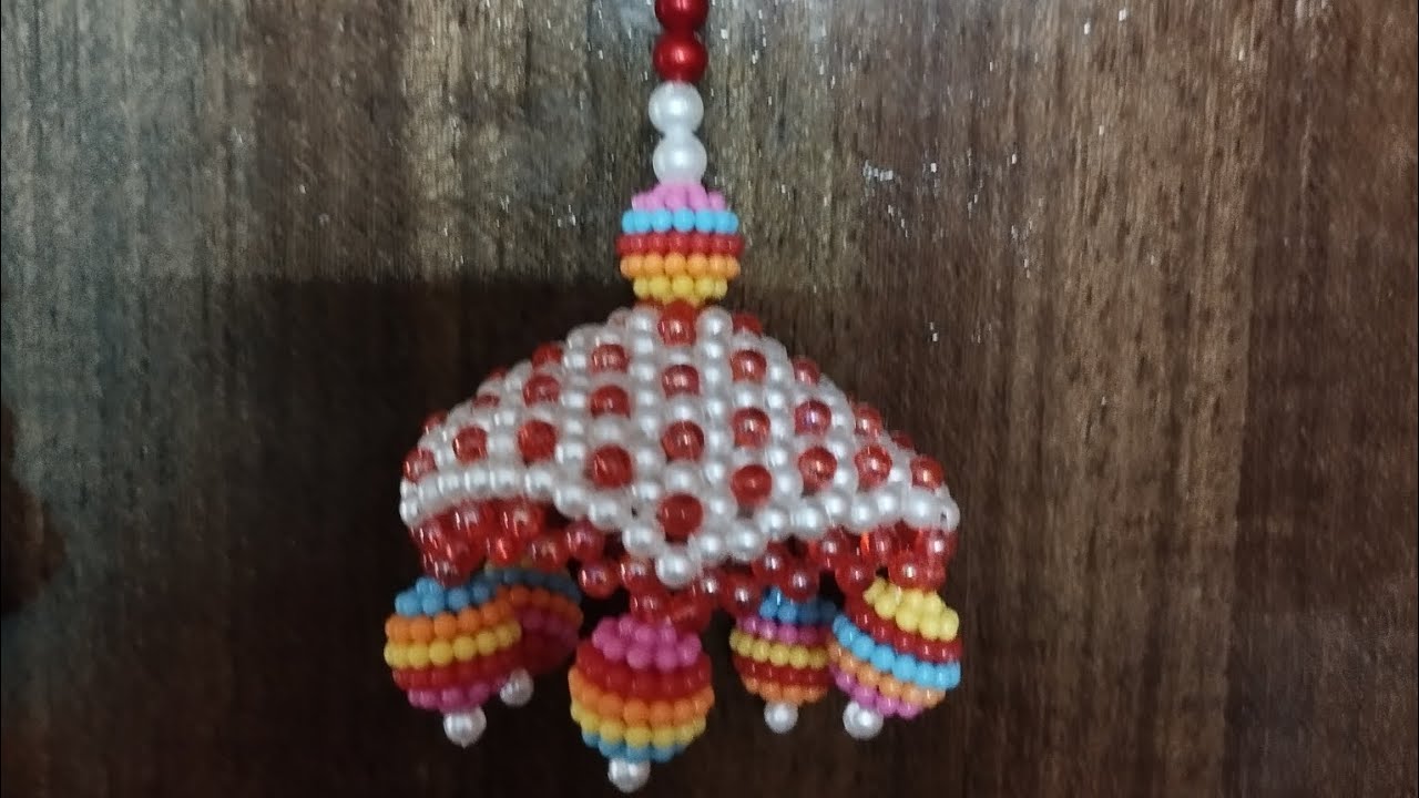 Beaded umbrella hanging # beaded craft how to make beaded umbrella