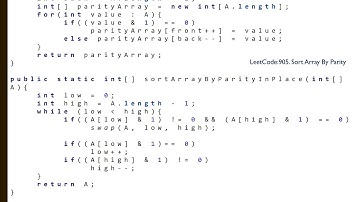 Leetcode : 905. Sort Array By Parity || Java
