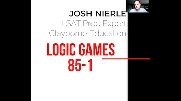 LSAT; How to Solve PrepTest 85 Logic Game 1