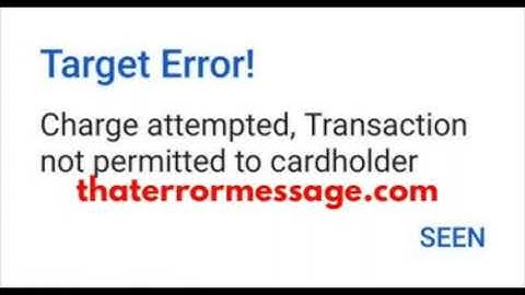 Transaction not permitted to cardholder (Piggybank NG)