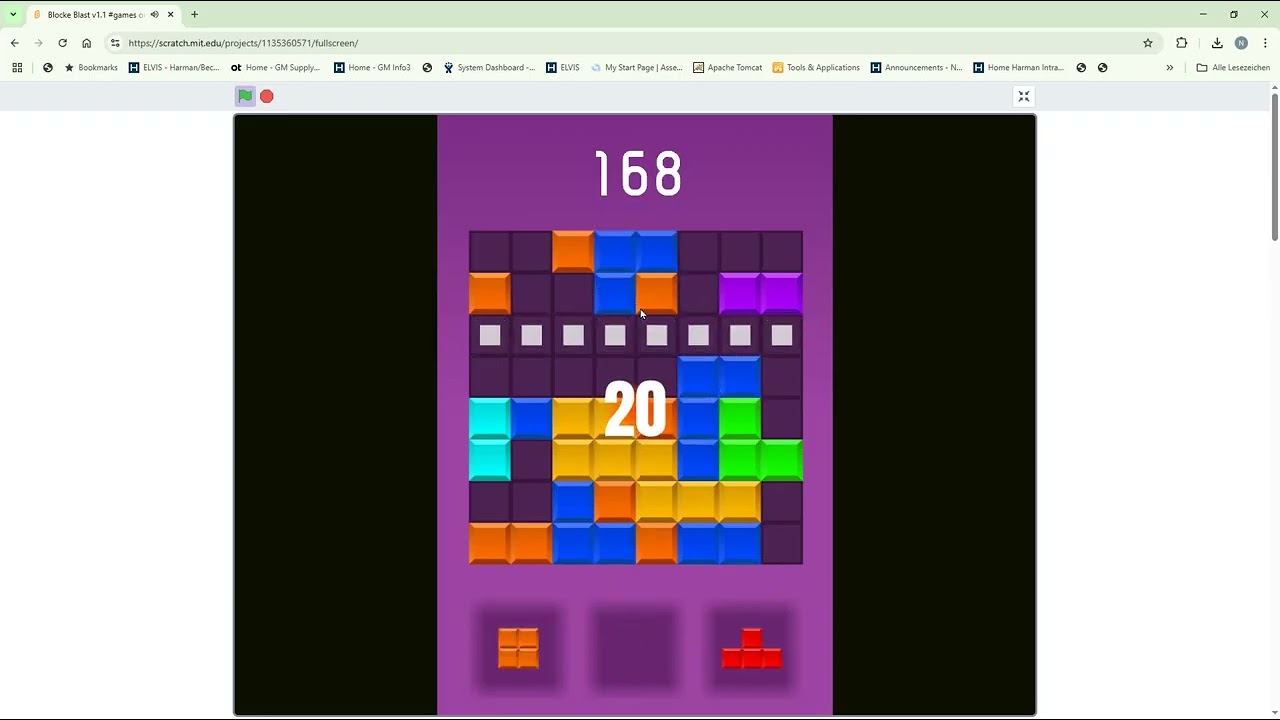Playing block blast on scratch