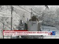 Removing trees downed by heavy ice in Williamson County's Grassland community