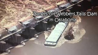 Barges hit Webbers Falls Dam (removal of barges)