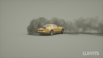 Mustang Burnout & Drifting - Cinema 4D & Turbulence FD | Rendered in Octane