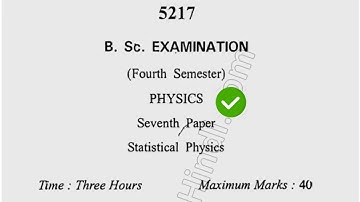 2014 Cdlu BSc 4th Sem Statistical Physics Question Paper