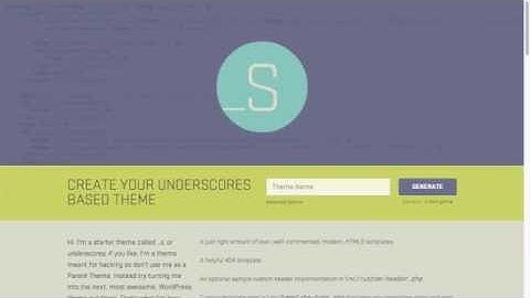 Online Course on WordPress Theme Creation With Underscores