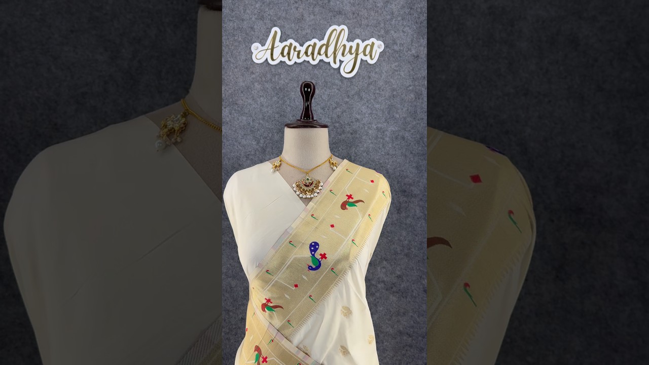 Pure Kanchipuram Paithani Silk Parrot Design Saree