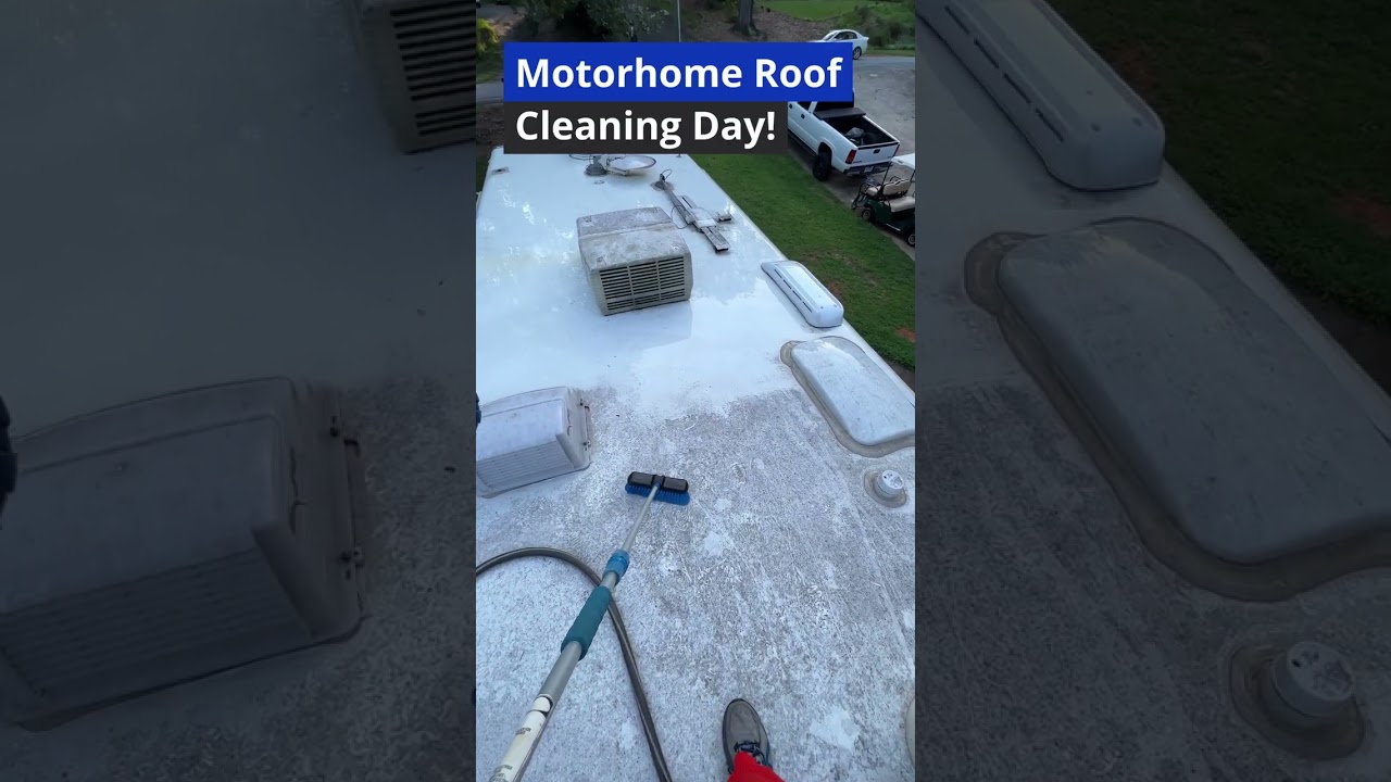 Очистка крыши автодома 