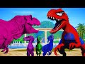 Hulk Indoraptor Vs Velociraptor Color Pack - Spiderman I-Rex, Tyrannosaurus Dinosaurs Fight