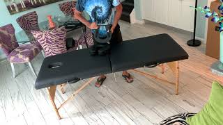 How to open a portable massage table