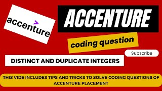 Accenture Coding Questions Solutions | Distinct and Duplicate Integers | #coding #accenture #skills