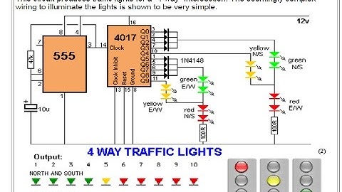 4 way traffic light using a 555