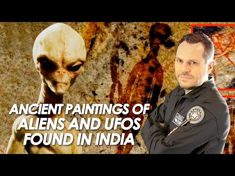 👽 10,000 Year Old Painting with Extraterrestrial Beings and UFOs Found in India