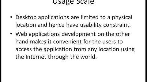 Difference between web application and desktop application