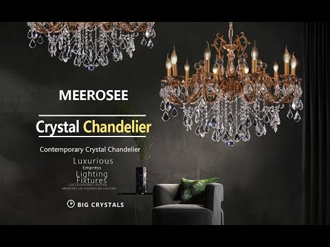 Luxury Crytal Chandleier 10-Lights - MEEROSEE LIGHTING