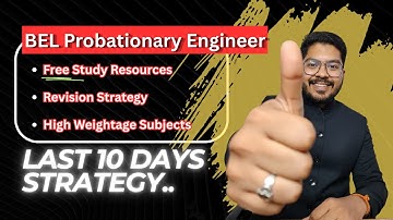 How to prepare BEL Probationary Engineer Exam in 11 Days? | Free Books & Resources