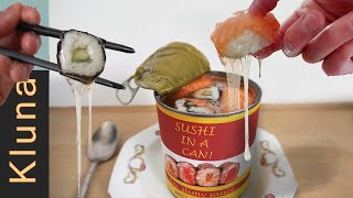 Sushi in a CAN for only $1!! Very slimy..