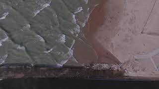 Clapotis Gaufré Waves South Haven MI Nov 21, 2018. Drone view.