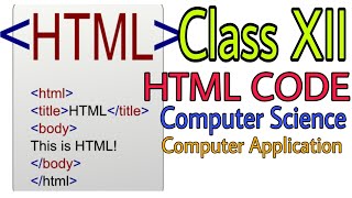 Class XII Computer application Computer Science HTML Code WBCHSE CBSE [Table Tag]