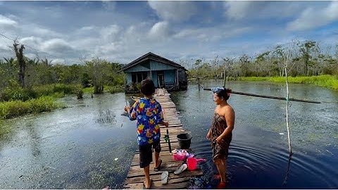 Perkampungan Dayak diatas permukaan air