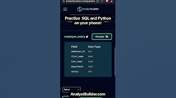 Analystbuilder.com to practice SQL and Python on your Phone!