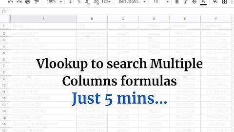 Vlookup Search Multiple Columns in  google sheet/Spreadsheet .. Just in 5 mins#Fast Track #