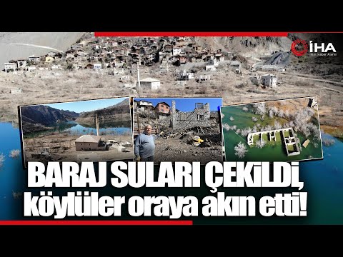 Yusufeli Barajı'nın Suları Çekildi, Çeltikdüzü Köyü Yeniden Ortaya Çıktı!, Köylüler Oraya Akın Etti