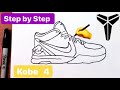 How to Draw Nike KOBE 4 Shoes - Step by Step 4 Beginners FULL Color Background #kobe #mrschuettesart