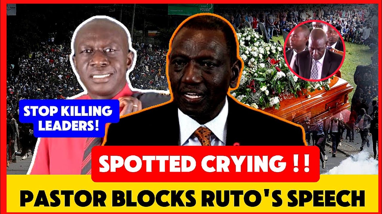 RUTO SPOTTED WITH TEARS OF CROCODILE AA PASTOR CRUSHES HIM IN JOHANA NG'ENO BURIAL WITH BIBLE!