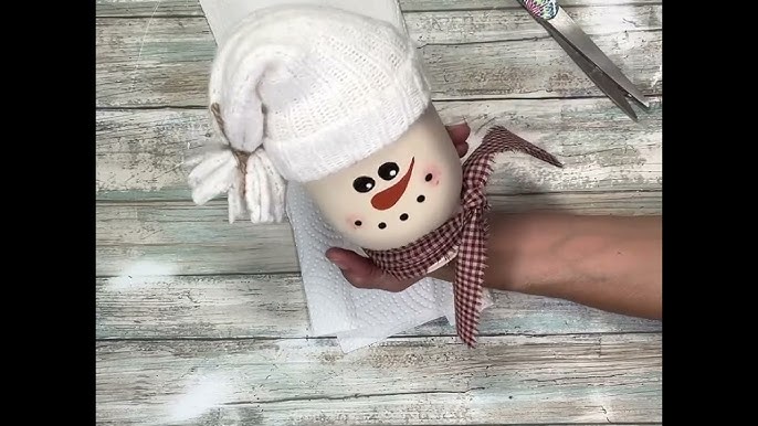 DIY Snowman Gnome Mason Jars - Crafting Cheerfully
