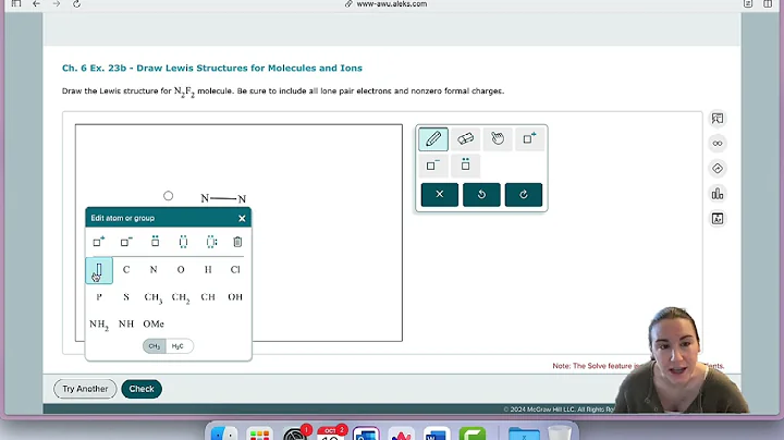 ALEKS - Drawing Lewis Structures in General Chemistry