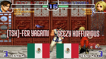Fightcade FT5: [TSK]-FER YAGAMI (MX) vs GEEZY KOFFURIOUS (MX) [kf2k2pls KOF 2002 Plus kf2k2]