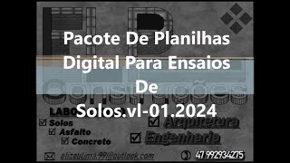 Ensaios De Solos (Pacote De Planilhas Digital Para) vl 01 2024