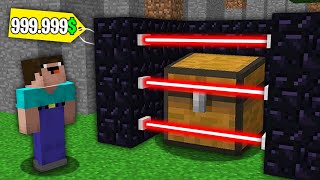 Minecraft NOOB vs PRO : NOOB BOUGHT MOST SECURE CHEST FOR 999.999$! Challenge 100% trolling