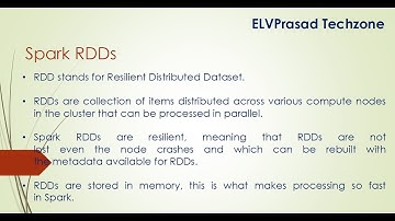 Spark RDDs - Resilient Distributed Datasets|ELVPrasad Techzone|Bigdata Video-14