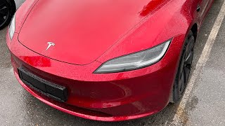 Match Highlights Tesla Model 3 Highland ULTRA RED Delivery Day