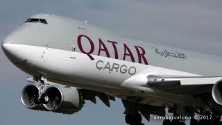 [FULL HD] Qatar Cargo 747-83QF landing Barcelona-El Prat