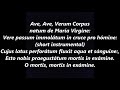 AVE VERUM Corpus MOZART Lyrics Words text trending church religious sing along song choir motet