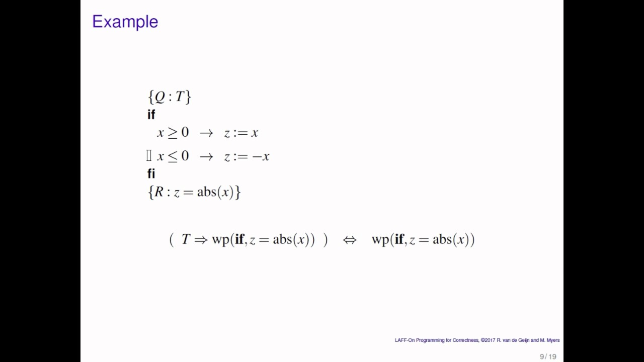 LAFF-On 2.4.2 If Command Weakest Precondition - YouTube