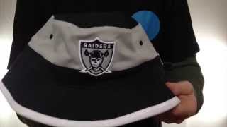 Raiders 'color-block bucket' black-grey-black hat by mitchell and ness