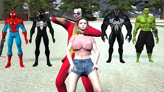 Spiderman vs ironman vs batman with joker vs hulk Girlfriend Rescue Mission | Game GTA 5 superheroes