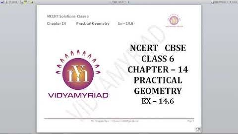Class 6 II Chapter 14 II  Practical Geometry II Exercise 14.6 II Ncert Solutions II Vidya Myriad II