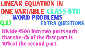 Divide 4500 into two parts such that the 5% of the first part is 10% of the second part.