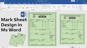 How to make Mark Sheet using Ms word || Make Mark Sheet Design in ms word || Ms word Tutorial