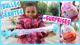 BULLES GEANTES REINE DES NEIGES + OEUFS DISNEY PRINCESSES ,CARS/GIANT BUBBLES & UNBOXING EGGS screenshot 5